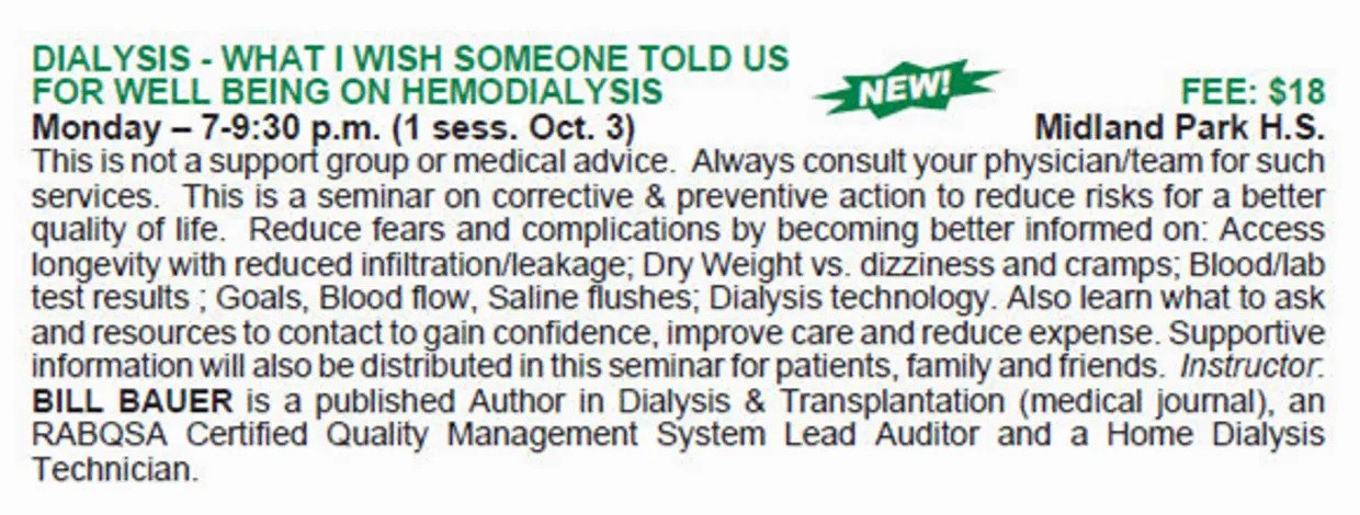 Dialysis Quality Management